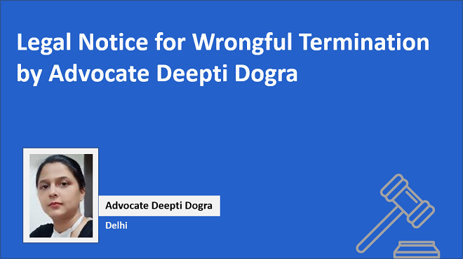 Legal notice for wrongful termination
