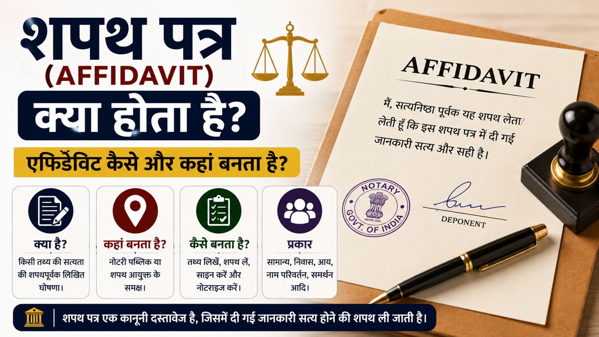 शपथ पत्र एफिडेविट क्या होता है और कैसे बनता है की जानकारी