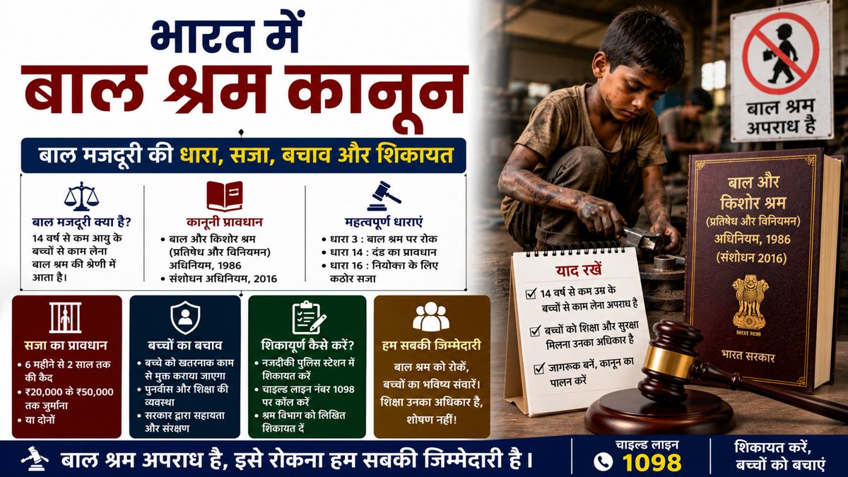 बाल मजदूरी कानून, सजा, शिकायत प्रक्रिया और बच्चों के अधिकारों